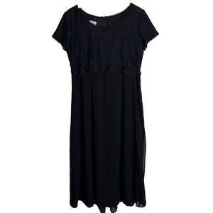 Vintage Laura Ashley Maxi Dress Lace Top Womens 10 Black Victorian Regency